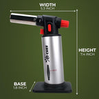 Jo Chef Butane Torch Lighter, Cooking Torch - Refillable Adjustable Flame Lighter with Safety Lock for BBQ, Baking, Brulee Creme, DIY + FREE Recipe eBook (Butane Not Included)