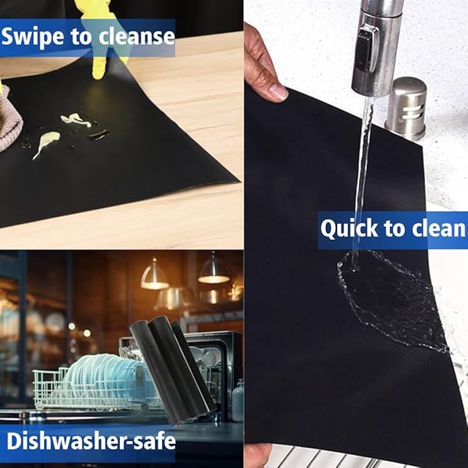 Oven Liners for Bottom of Oven, 2 Pack Large Thick Heavy Duty 100% Non-stick Reusable Teflon Oven Mat, 25”x17” Baking Mat for Electric, Gas, Toaster Ovens, Grills,Kitchen Friendly Cooking Accessory