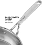 Babish Tri-Ply Stainless Steel Professional Grade Saute Pan w/Lid, 5-Quart