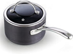 Cooks Standard 3-Quart Hard Anodized Nonstick Saucepan with Lid, Black,NC-00342