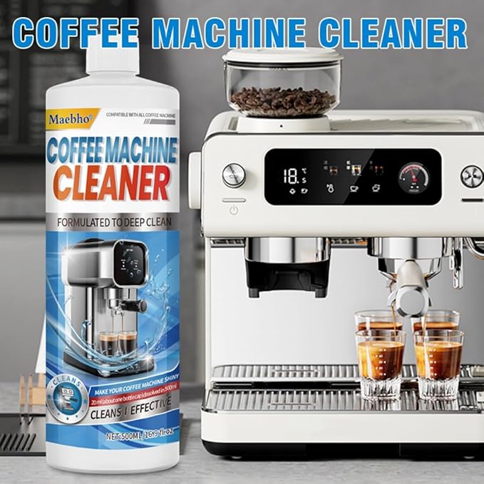 Coffee Machine Descaling Solution 16.9 oz (4 Uses)– Universal Descaler Cleaner Compatible with Keurig,Nespresso,Breville,Delonghi, Ninja - Espresso Coffee Maker Cleaning Solution