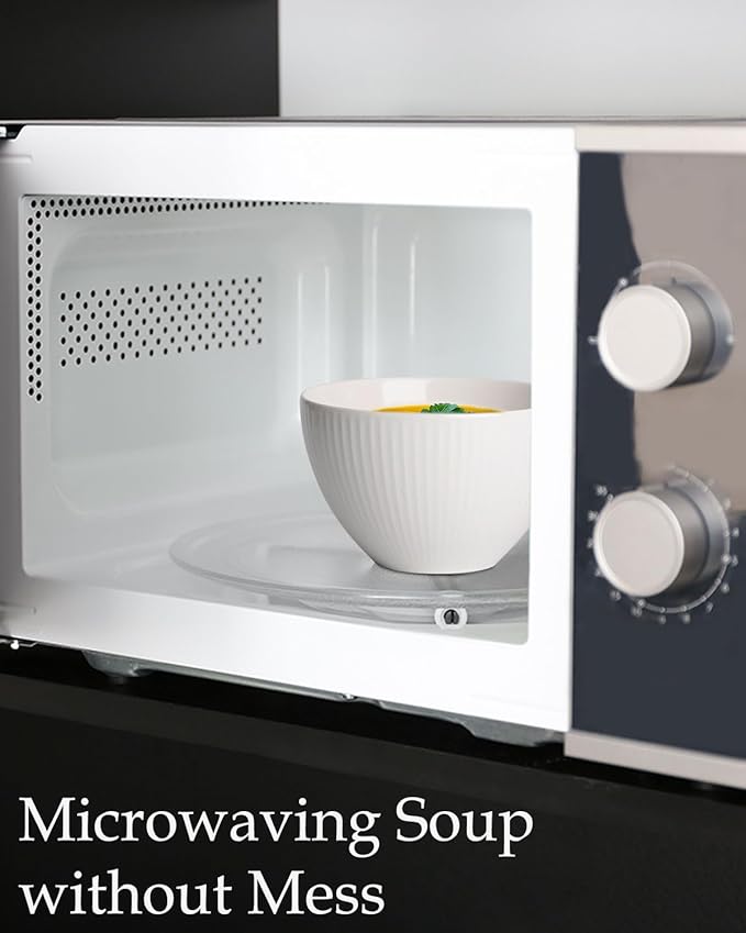 NUTRIUPS 5.5 in Deep Cereal Bowls, 25 oz Soup Bowl Set, Ceramic, Oven & Microwave Safe, Set of 6 White Bowl for Oatmeal Chili Salad