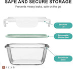 Razab 6 PC Square Glass Food Storage Containers with Airtight lids (74, 40 & 27 oz) Kitchen Glass Meal Prep Containers Set for Freezer Reusable Leftover Lunch Boxes, Oven, Microwave, Dishwasher Safe