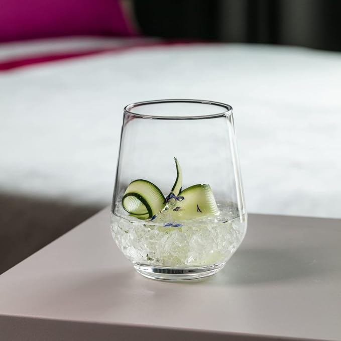 Krosno Water Drinking Glasses, Set of 6, 13.5 oz, Splendour Collection, Elegant Tumbler Collection, Ideal for Everyday Use and Entertaining, Lead-Free Crystalline, Dishwasher Safe, Made in Europe