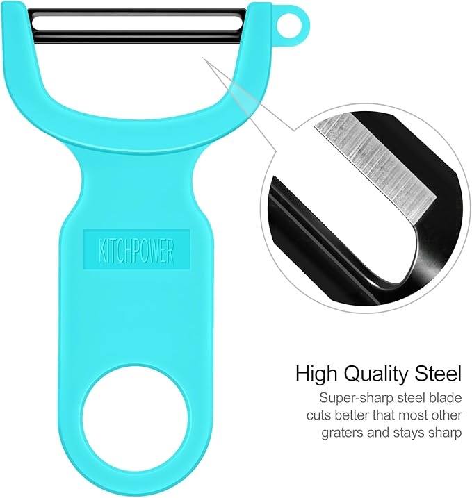 Original Vegetable Peeler, Potato Peelers for kitchen Carbon Steel Blade 3-Pack Orange/Blue/Yellow