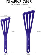 HOTEC 600℉ Heat Resistant Silicone Slotted Fish Turner Spatula Set, BPA Free Kitchen Cooking Spatulas, for Non Stick Cookware Dishwasher Safe Classic Blue, set of 2