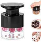 Cherry Pitter, 7-Hole Push-Type Cherry Pitter with Pit Storage Tray, Efficient Pit Removal, Multi-Particle Separator, Fruit Seed Remover Tool (Black)