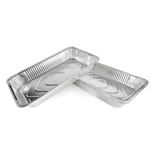 IDL Packaging Full Size Aluminum Steam Table Pans - Deep, 21" x 13" x 3" (pack of 5) - Disposable Foil Pan for Grilling, Roasting, BBQ, Cooking, Baking, Freezing