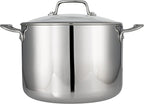Tramontina Tri-Ply Clad Stainless Steel 8-Quart Stock Pot with Glass Lid, Induction-Ready Pasta Pot, Dishwasher-Safe, NSF-Certified