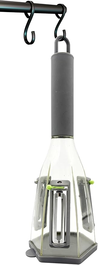 Jokari Catch-All™ Peeler - 3-Blade Vegetable Peeler with Peel Catcher, Straight Edge, Julienne, Serrated Blades, Non-Slip Grip, Dishwasher Safe for Fruits & Vegetables