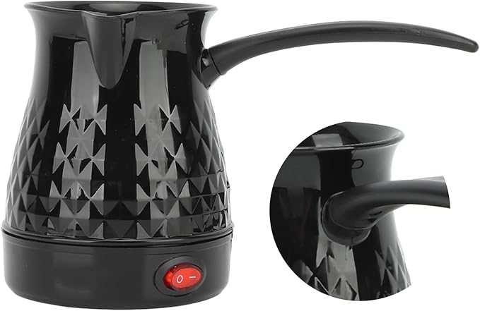 Turkish Coffee Pot, 600ml Electric Turkish Coffee Maker, ABS and Stainless Steel Turkish Coffee Machine with Removable Handle as Accessory for Heating Water and Others