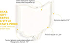 Ohio Shaped Baking Dish Serving Platter or Decorative Tray Charming Porcelain Bakeware Oven Microwave and Dishwasher Safe