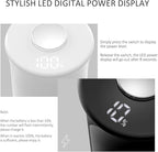 Salt and Pepper Grinder Set with LED Power Display Larger Capacity Salt and Pepper Shakers Set Rechargeable Electric with Flexible Coarsenes LED Light One Hand Operation for Kitchen(White+Black)