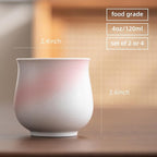 4-Oz Ceramic Espresso Cups Set - Multi-Color, Handle-Free Design for Home & Cafe | Dishwasher-Safe Stoneware Cups (Kiln turned pink, 2)