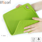 Extra Large Thick Silicone Cutting Board 14.6'' x 10.43'' Chopping Board Flexible Cutting Mats Dishwasher Safe-Green