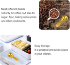 Stainless Steel Coffee Scoop Set - 15ml & 30ml Measures, Milk & Fruit Powder, Gold, 2 Pack