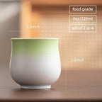 4-Oz Ceramic Espresso Cups Set - Multi-Color, Handle-Free Design for Home & Cafe | Dishwasher-Safe Stoneware Cups (Gradient Green, 4)