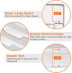Adjustable Kitchen Utensil Organizer Plastic Silverware Drawer Organizer, Expandable Cutlery Drawer Organizer BPA Free Flatware Tray for Spoons Forks Knives Organizers Divider, White
