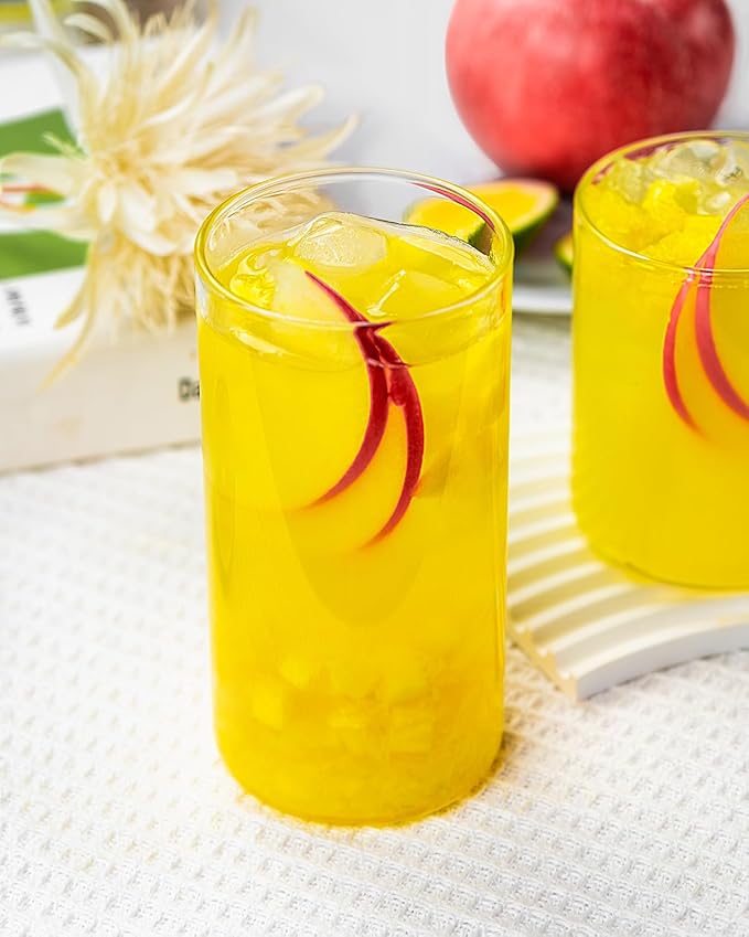 LUXU Drinking Glasses 19 oz, Thin Highball Glasses Set of 4,Clear Tall Glass Cups For Water, Juice, Beer, Drinks, and Cocktails and Mixed Drinks