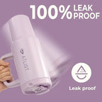 100% Leakproof 40 oz Tumbler with Handle & 4-in-1 SipSwig Lid, Built-In Flip Straw & External Stainless Steel Straw, Insulated Stainless Steel Cup, BPA-Free, Purple