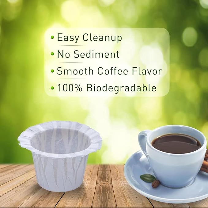 Reusable K Cup with Paper Coffee Filters 300 Count Coffee Paper Filters （One Kcup Included) Compatible with Keurig Single Serve 1.0 and 2.0, Fits All Brands K Cup Filter,300 Count & 1 Reusable K Cup