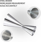 Slim Jigger for Bartending 8 Measurements Inside Cocktail Jigger 2 OZ 1 OZ Professional Duty Double Japanese Premium Food Grade Stainless Steel Bar Jigger Bartender Tool Accessories(304 SS)