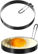 HARFINGTON 2Pcs Egg Rings 6" Stainless Steel Nonstick Round Pancake Shaper Cooking Mould for Griddle Frying Eggs Sandwich Omelets Breakfast