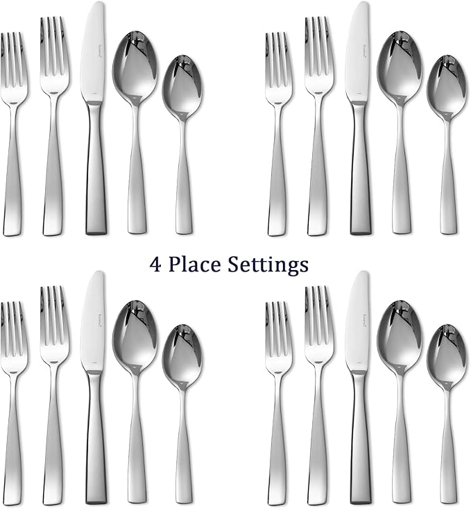 Silverware Set for 4, Barenthal 20 Piece Luxury Heavy Duty Silverware Flatware Set, Mirror Finish, Dishwasher Safe, Premium 18/10 Stainless Steel Cutlery Set for Home, Kitchen, Wedding, Party, Gift