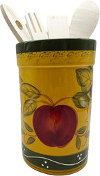 ACK Tuscany Collection Deluxe Mixed Fruit Hand Painted Ceramic Utensil Jar, Utensil Holder, Utensil Crock, Modern Kitchen Decor, Kitchen Storage for Spoon, Ladle, Spatula and More