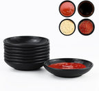 PYRMONT Wheat Straw Dipping Bowls, 2 Oz Soy Sauce Dish & Bowl, Small Dipping Sauce Bowls Set of 8, Mini Appetizer Plates for Side Dishes,Ketchup,BBQ, Party, Condiments Serving Bowl Set - Black