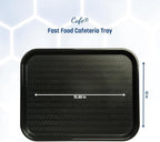 Carlisle FoodService Products Fast Food Cafeteria Tray 14" x 18", Durable Polypropylene with Slip-Resistant Surface, Stackable for Cafes and Schools, BPA-Free, Black