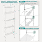 bukfen Behind The Door Organizers,5-Tier Narrow Bathroom Kitchen Shelf,Kitchen Pantry Door Organization and Storage,Wall Storage,Spice Racks,Book Shelf,Multi Functional Shelf for Home,1 Pack