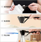 Measuring Scoop with Funnel for Filling Water Bottles with Protein Powder Milk Powder Filling Resuable K Cup Coffee Capsule with Coffee Grounds