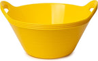 Tiawudi 4 Pack Snack Bowls (4.9L Large), Plastic Serving Bowls for Party, Large Bowls with Handles for Kitchen, Fruit, Cereal, Candy, Salad and Chip, Microwave Safe