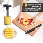 Pineapple Corer and Slicer Tool, Stainless Steel Pineapple Cutter and Corer Set, [Upgraded, Reinforced, Thicker Blade],Fruit Slicer Kitchen Gadget for Diced Pineapple Rings