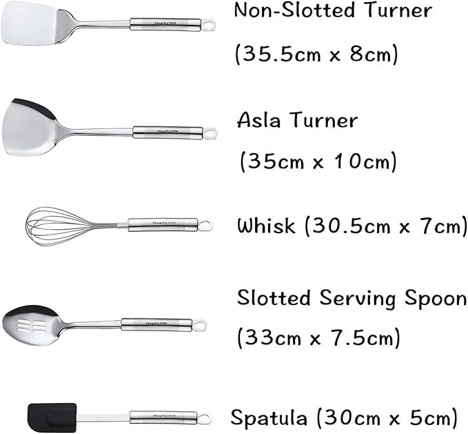 Cooking Utensil Set, 11 PCS Stainless Steel Kitchen Utensil Set, Nonstick Kitchen Gadgets Cookware Set with Spatula