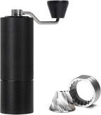 TIMEMORE Manual Coffee Grinder CNC Stainless Steel Conical Burr Coffee Grinder with Capacity 20g Chestnut C3 Internal Adjustable Setting for Pour Over French Press Coffee for Hand Grinder Black