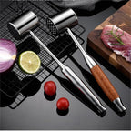 Meat Mallet Meat Hammer Meat Beater for Kitchen, Meat Tenderizer Mallet 304SS for Tenderizing and Flattening Meat,Meat Pounder Tenderizer for Pounding Meats, Hanging Loop,Basic Handle (Brushed)