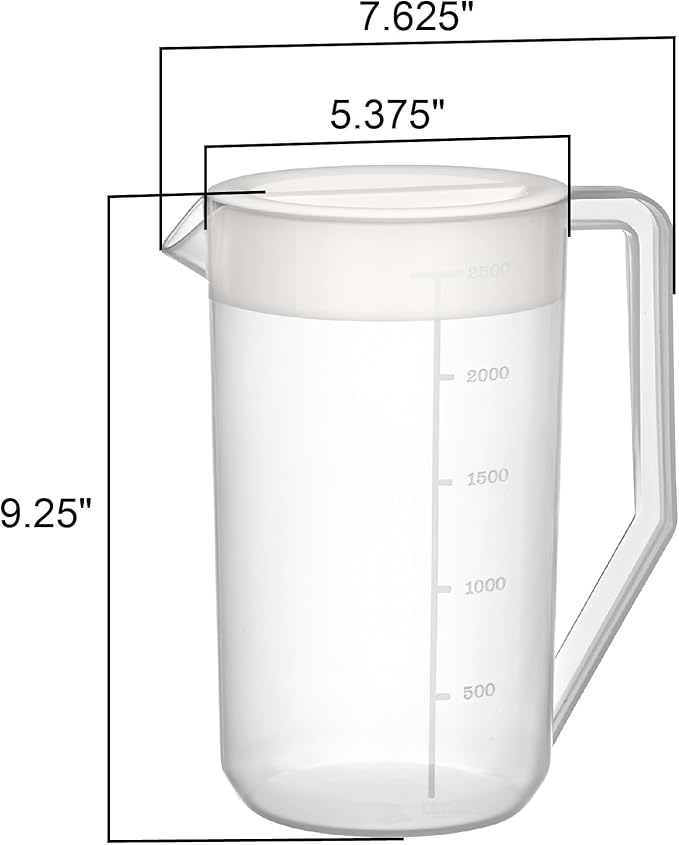 Amazing Abby - Kitchen Party - 2-Quart Plastic Pitcher (2-Pack), Unbreakable Water Pitcher with Lid, BPA-Free, Heat-Resistant, Dishwasher-Safe, Great for Both Iced and Hot Drinks, Indoors and Outdoors