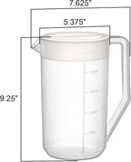 Amazing Abby - Kitchen Party - 2-Quart Plastic Pitcher (2-Pack), Unbreakable Water Pitcher with Lid, BPA-Free, Heat-Resistant, Dishwasher-Safe, Great for Both Iced and Hot Drinks, Indoors and Outdoors