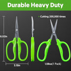 Garden Scissors, 2PCS 6in Pruning Shears Snips Non-stick Coated Sharp Steel Blades - Gardening Tools Garden Shears for Plants Herb Flowers in Grow Tent and Hydroponics
