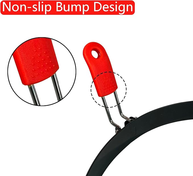 Egg Pancake Rings Mold, 2 Pack 6" Round Pancake Shaper Egg Mold Omelet Ring Stainless Steel Frying Eggs Ring with Silicone Handle for Griddle Sandwich Eggs Muffin Pancakes Burger Breakfast