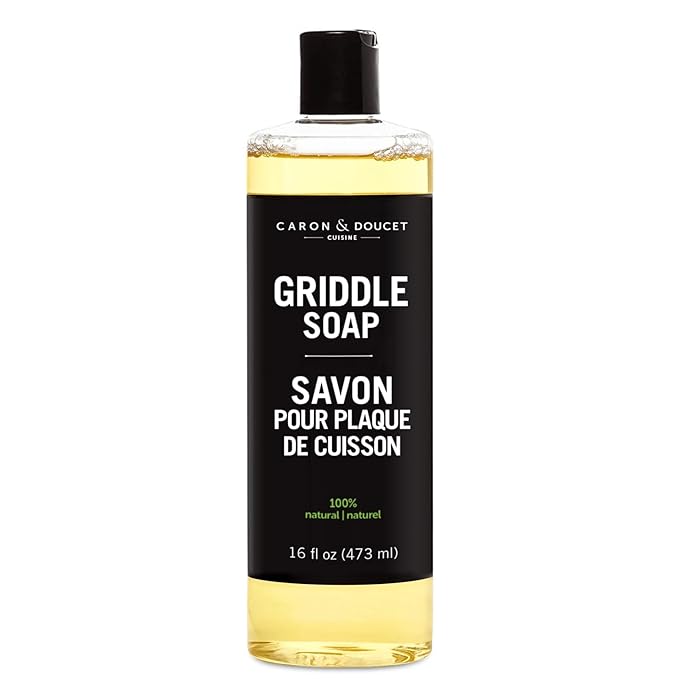 CARON & DOUCET Griddle Cleaning Soap | 100% Plant-Based Soap | Restore, Care & Maintain Before Seasoning (16 oz)