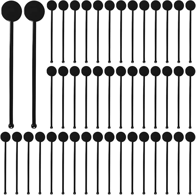 Varku 240PCS Drink Stirrers Cocktail,7 Inches Disposible Plastic Cocktails Swizzle Sticks with Disc Top,Mixed Drinks Stirrers for Cocktails,Bar,Wedding,Coffee,Juices,Parties,Whiskey,Beverage
