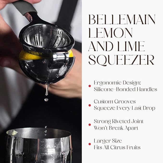 Stainless Steel Lemon Squeezer and Lime Press - Heavy Duty Manual Citrus Juicer and Handheld Juice Press for Lemons, Limes, and Small Citrus Fruits
