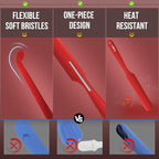 Walfos Silicone Jar Spatula - High Heat Resistant Kitchen Spatulas(450°F）,Cake Cream Butter Spatulas, for Cooking Mixing -BPA Free and Dishwasher Safe Mixing Batter Scraper Spatula, Red(2pcs)