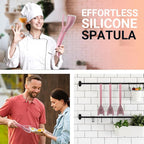 Silicone Egg Flipper Spatula Tongs (Set of 1) – Non-Stick 2-in-1 Grip & Flip Kitchen Tongs for Pancakes, Fish, Eggs, and More – Heat Resistant Cooking Tool (Black) (Pink)