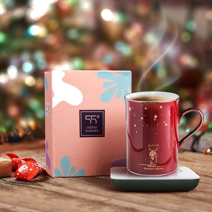 Misby Coffee Warmer, Coffee Cup Warmer with Auto Shut Off, Gravity-Induction Coffee Warmer for Desk Use, Coffee Mug Warmer for Coffee Lovers Gift Keep Beverages Coffee Warmer (Green)