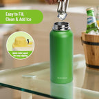 32oz Water Bottle with Comfort Grip Handle, Gym Water Bottle, Insulated Steel Water Bottle with Wide Mouth, No Straw