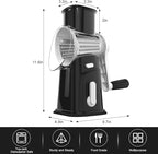 Ourokhome Cheese Grater Hank Crank Cheese Shredder, Mandoline Vegetable Slicer with 5 Interchangeable Blades and Strong Suction Base for Fruit, Vegetables, Nuts Black